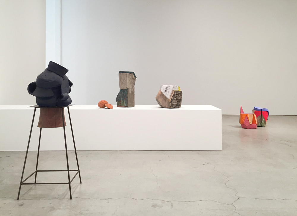 Top and bottom: Installation views, Arlene Shechet, Turn Up the Bass , Sikkema Jenkins & Co., October 13 – November 12, 2016; Middle: Installation view, Honza Zamojski, Ghostism , OSMOS Address, October 14 – December 4, 2016. (Photos: Chris Murtha)