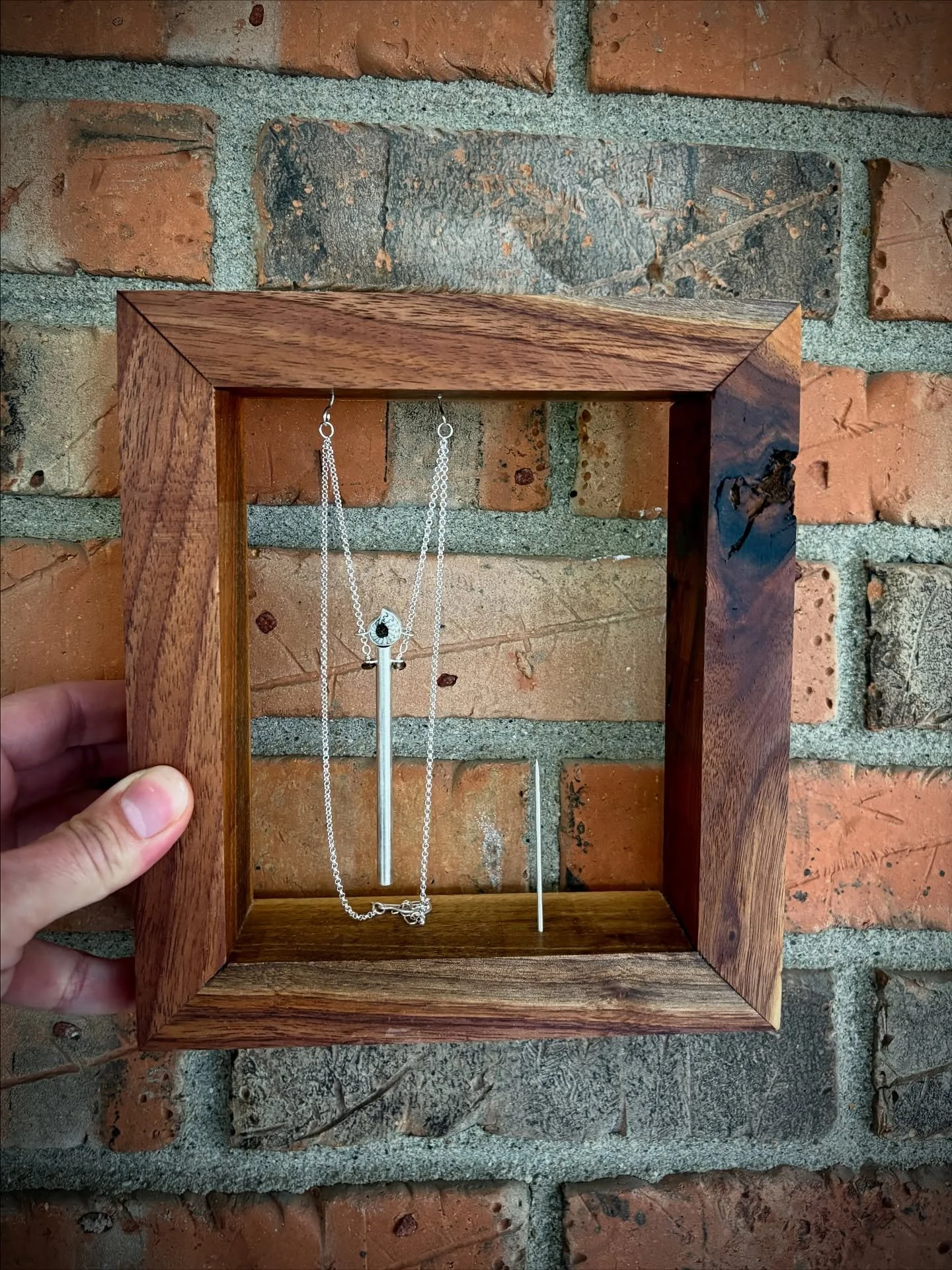 A few snaps before this little contraption headed off to Gallery 924 @artscouncilindy today for the Tiny 14 show! 

I love it when I get to include a display with my pieces! (Wish I had all the time in the world to do this with every piece of jewelry