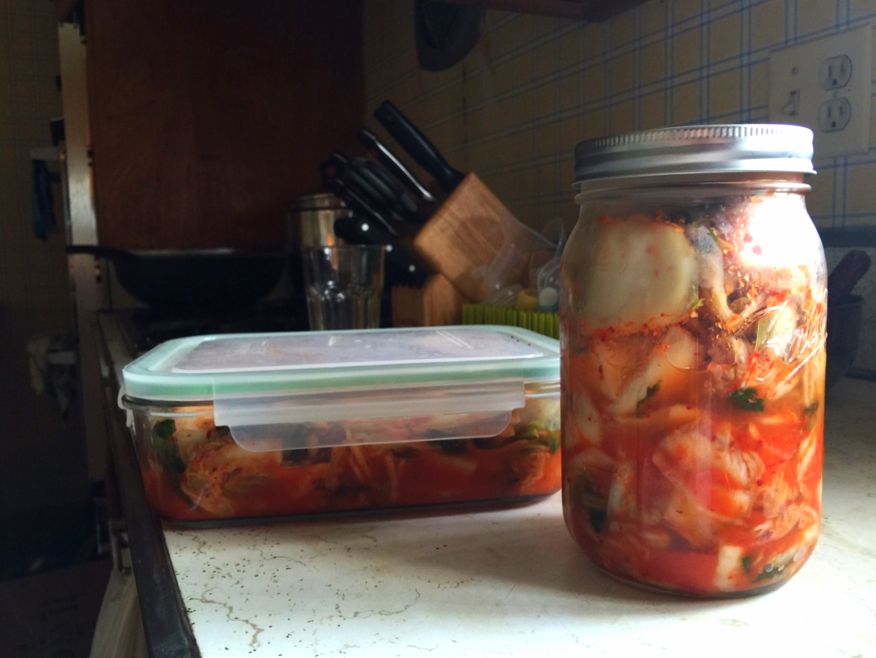 The final product: cabbage after kimchi transformation!