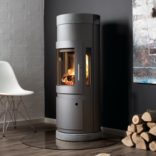 Westfire Uniq 16 with Log Door, Soapstone Top and Base