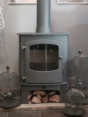 Charnwood Cove 2, with Midi Stand, gun metal colour option, as displayed in our showroom