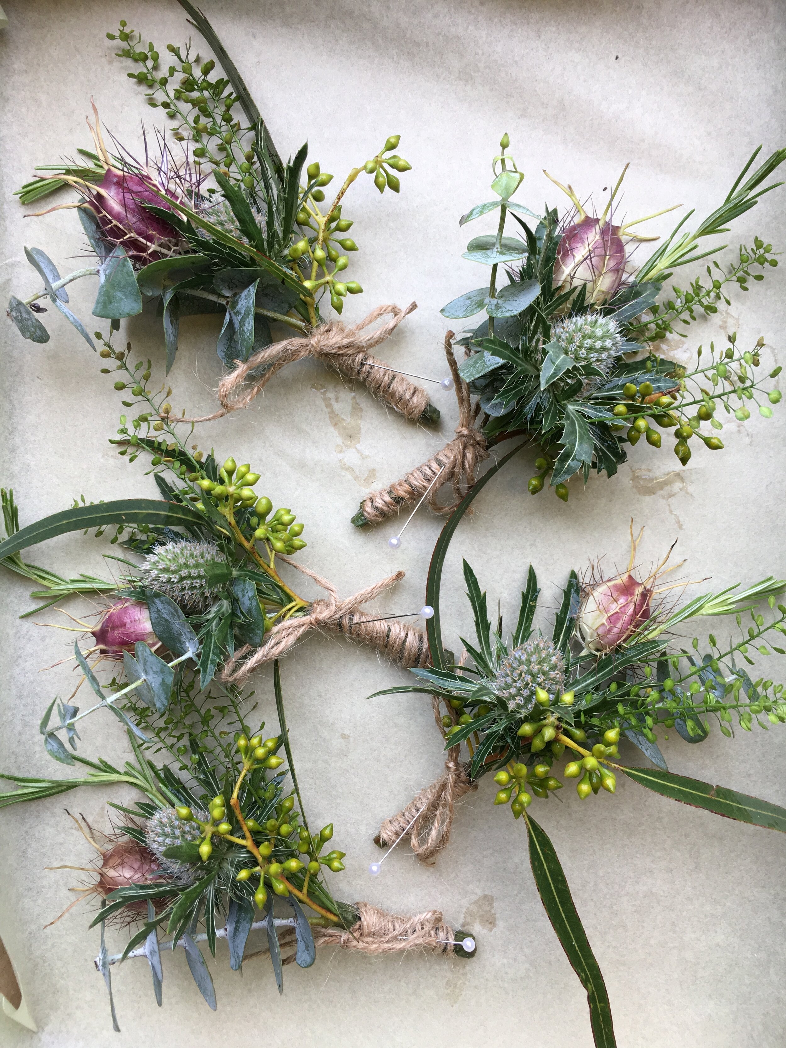 North Devon wedding flowers - buttonholes
