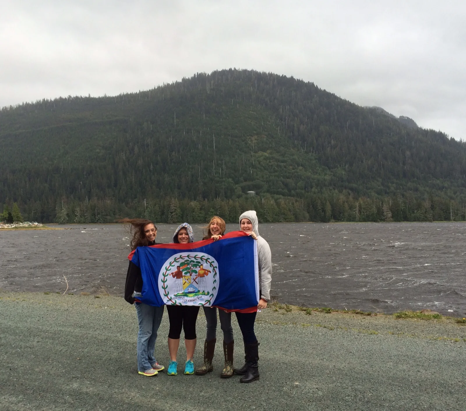 Corey Layton and friends cook traditional food and take a hike in Alaska (USA) to honor the people of Belize on Belize's independence day (Sep 21).
