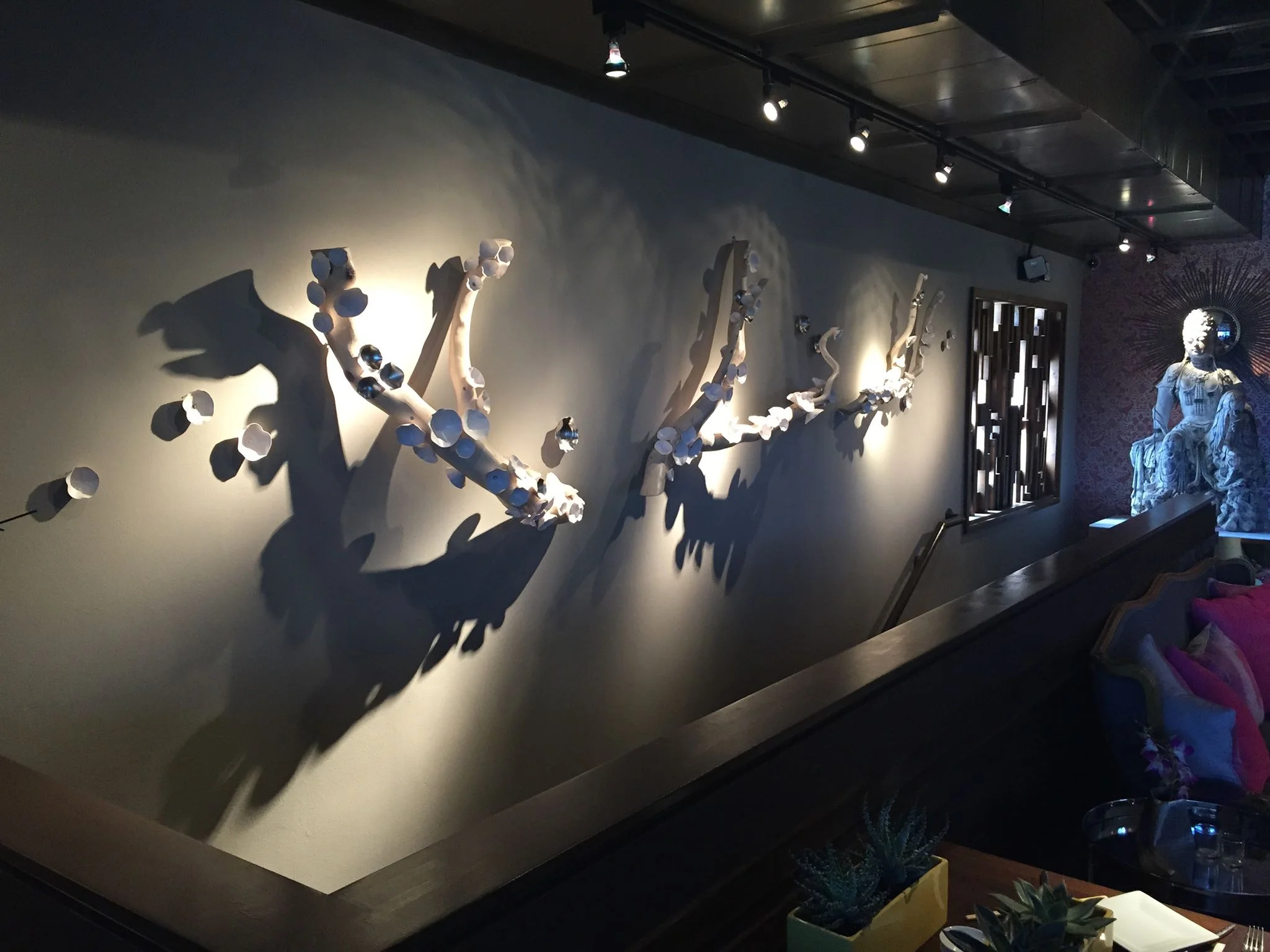 Kyoto by Lucrecia Waggoner. 2 September 2015 - Porcelain art Installation ( porcelain, palladium and wood )
