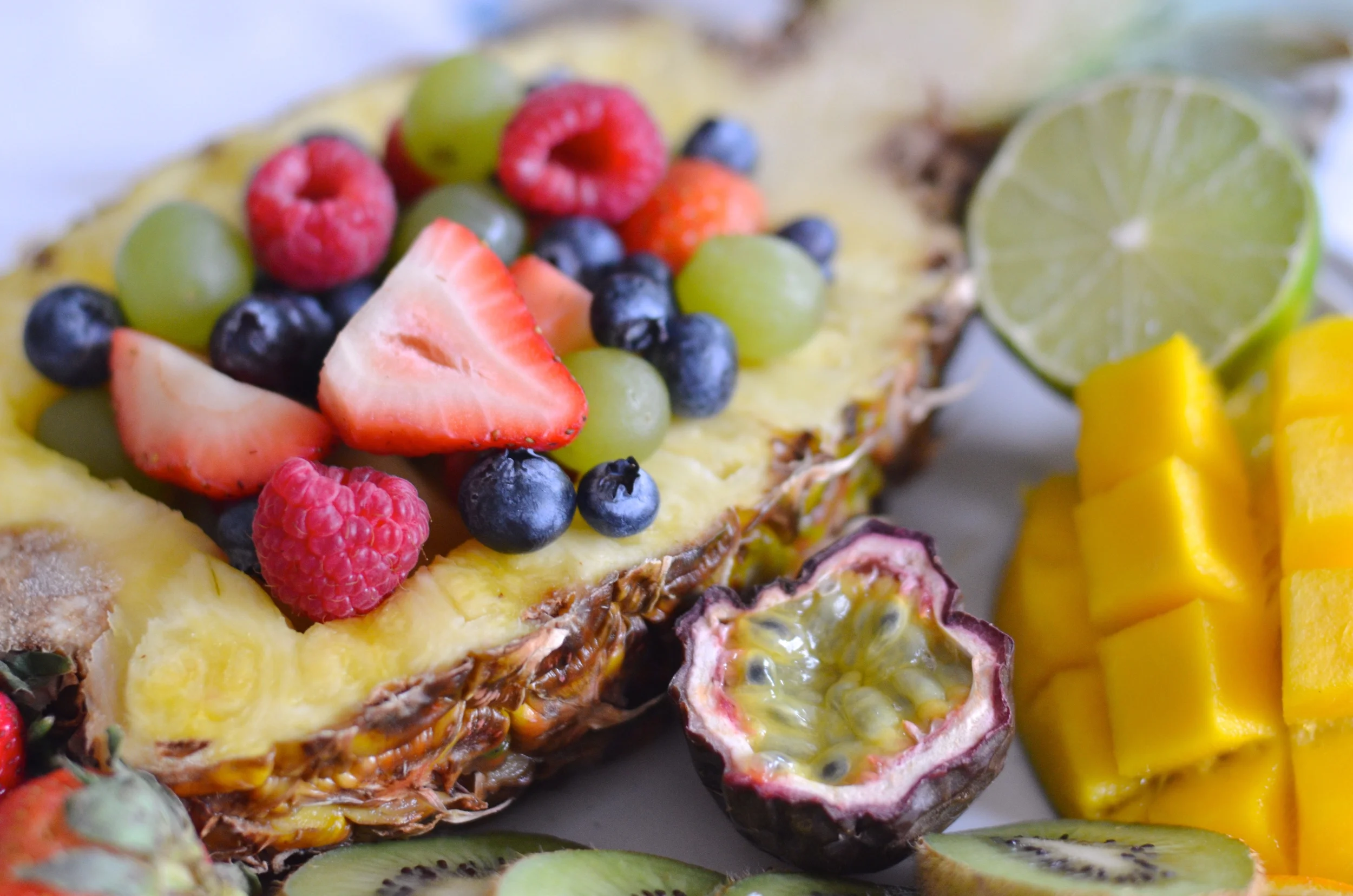 Tropical Fruit Platter, Suggestions for Healthy Study Snacks, and Surviving Finals with Personal Studying Tips + Advice