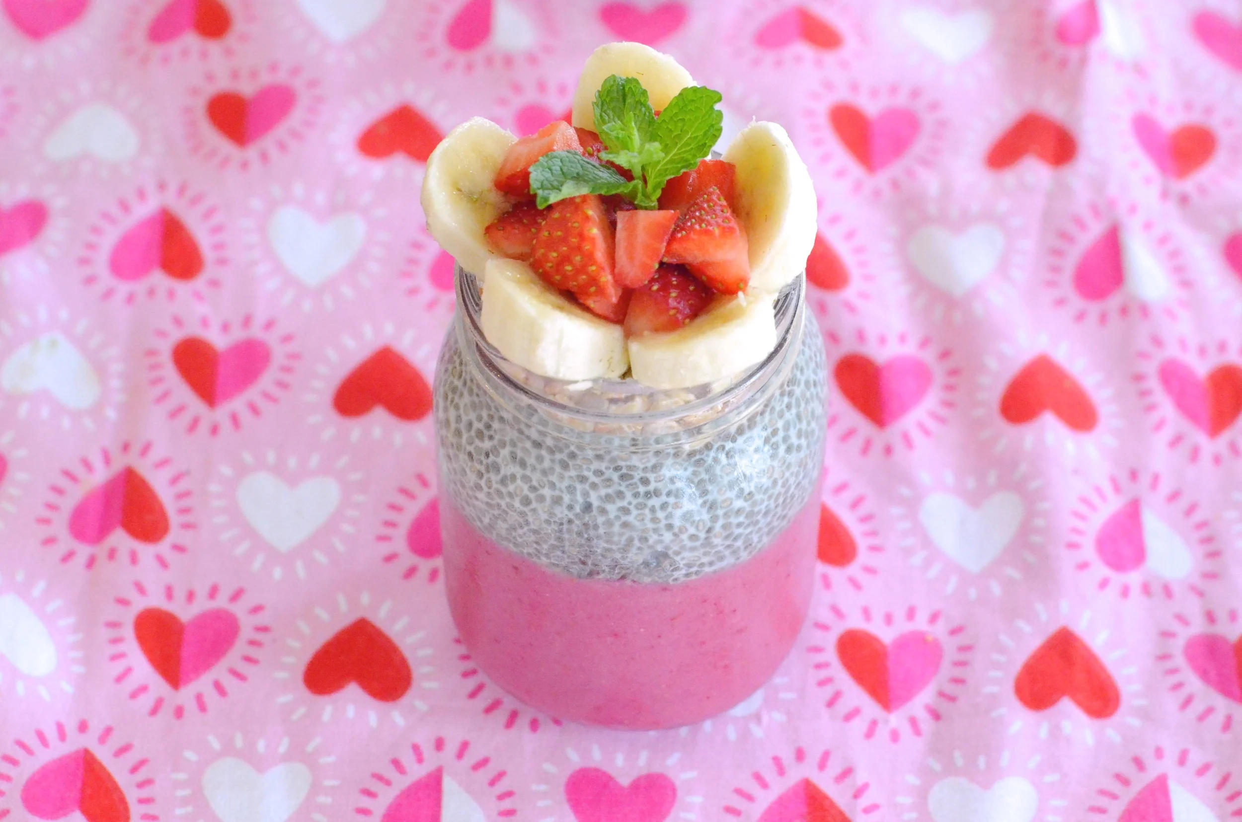 Strawberry Banana Smoothie/Chia Pudding Breakfast Parfait