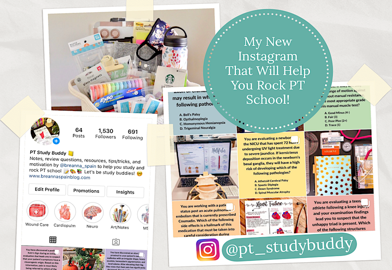 My New Instagram Account // Fun Giveaways, Daily Review Questions, and Resources to Help You Rock PT School!