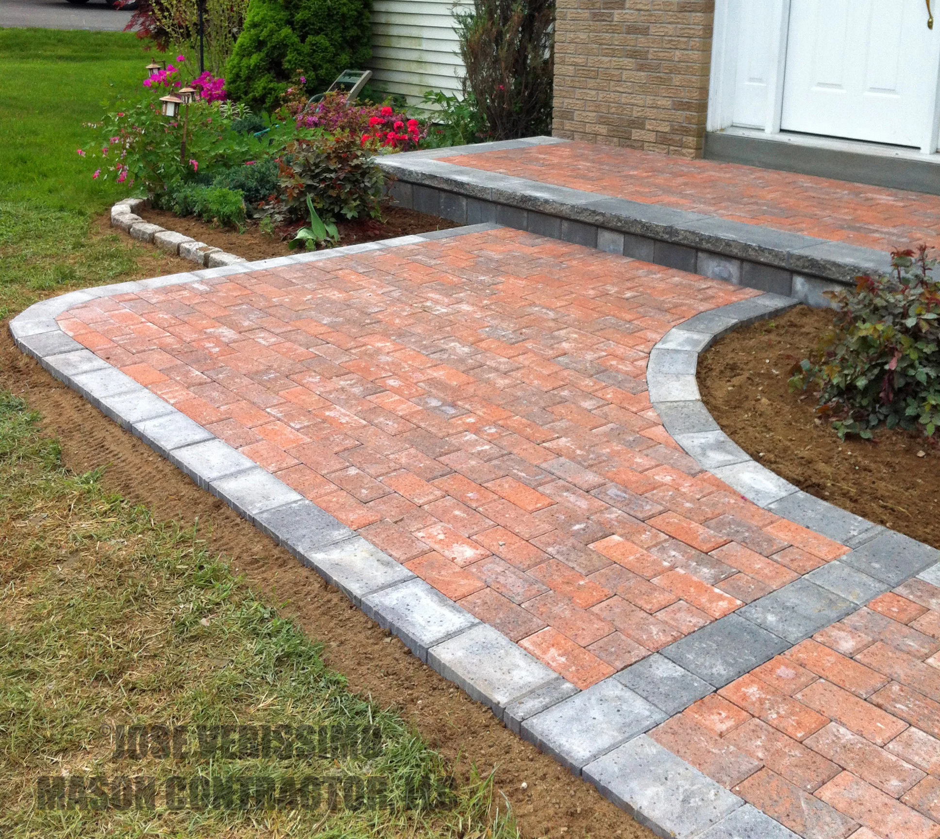 Stone Paver Walkway With Border