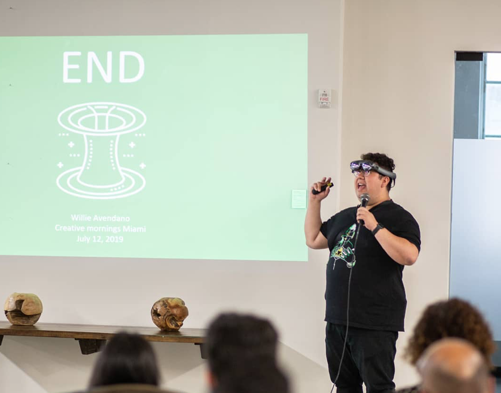 Willie Avendano speaking at Creative Mornings
