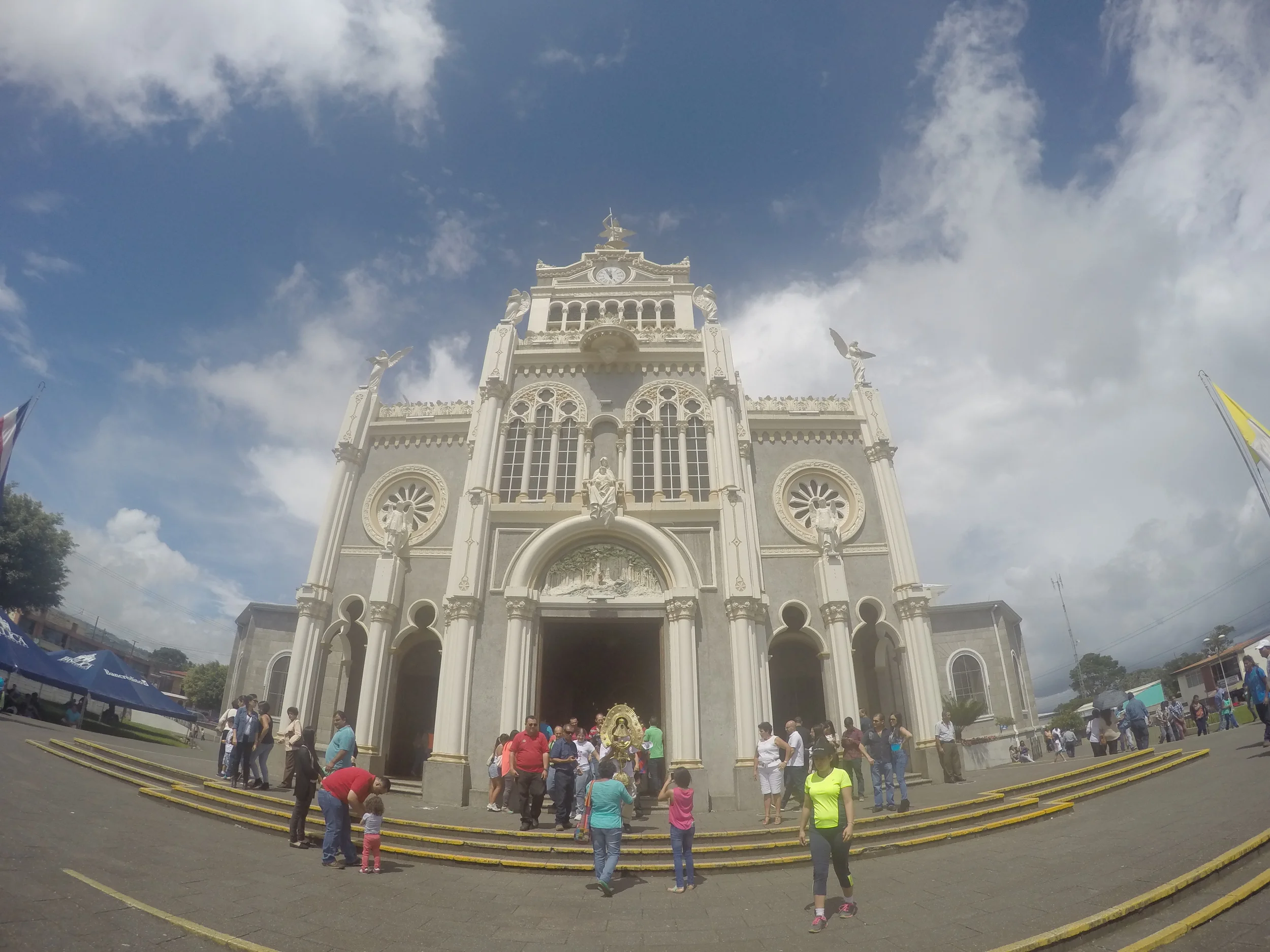 The Basilica.  The gold statue was the "virgin angel" that people were wanting to touch.
