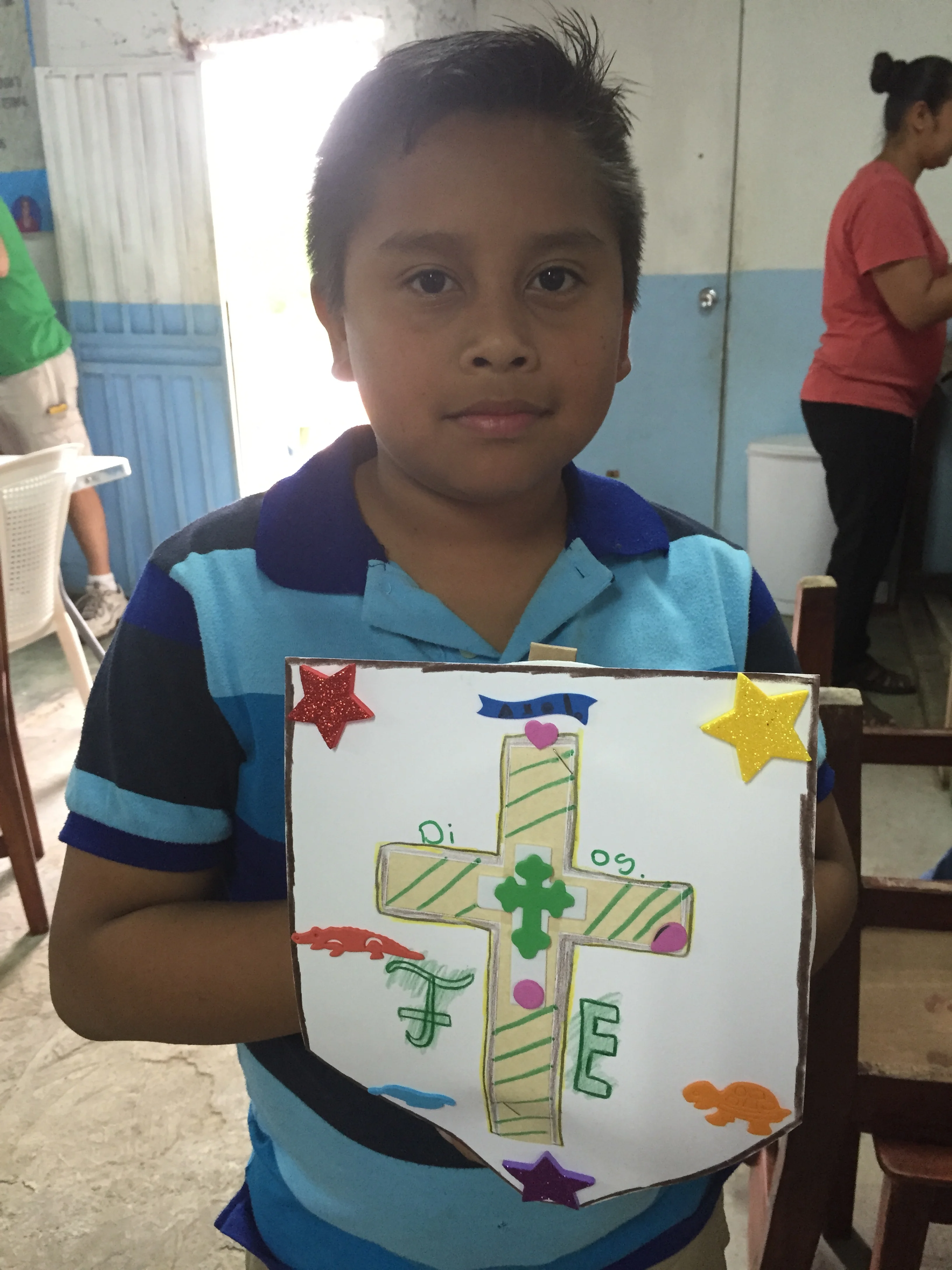 Axel showing off his shield of faith