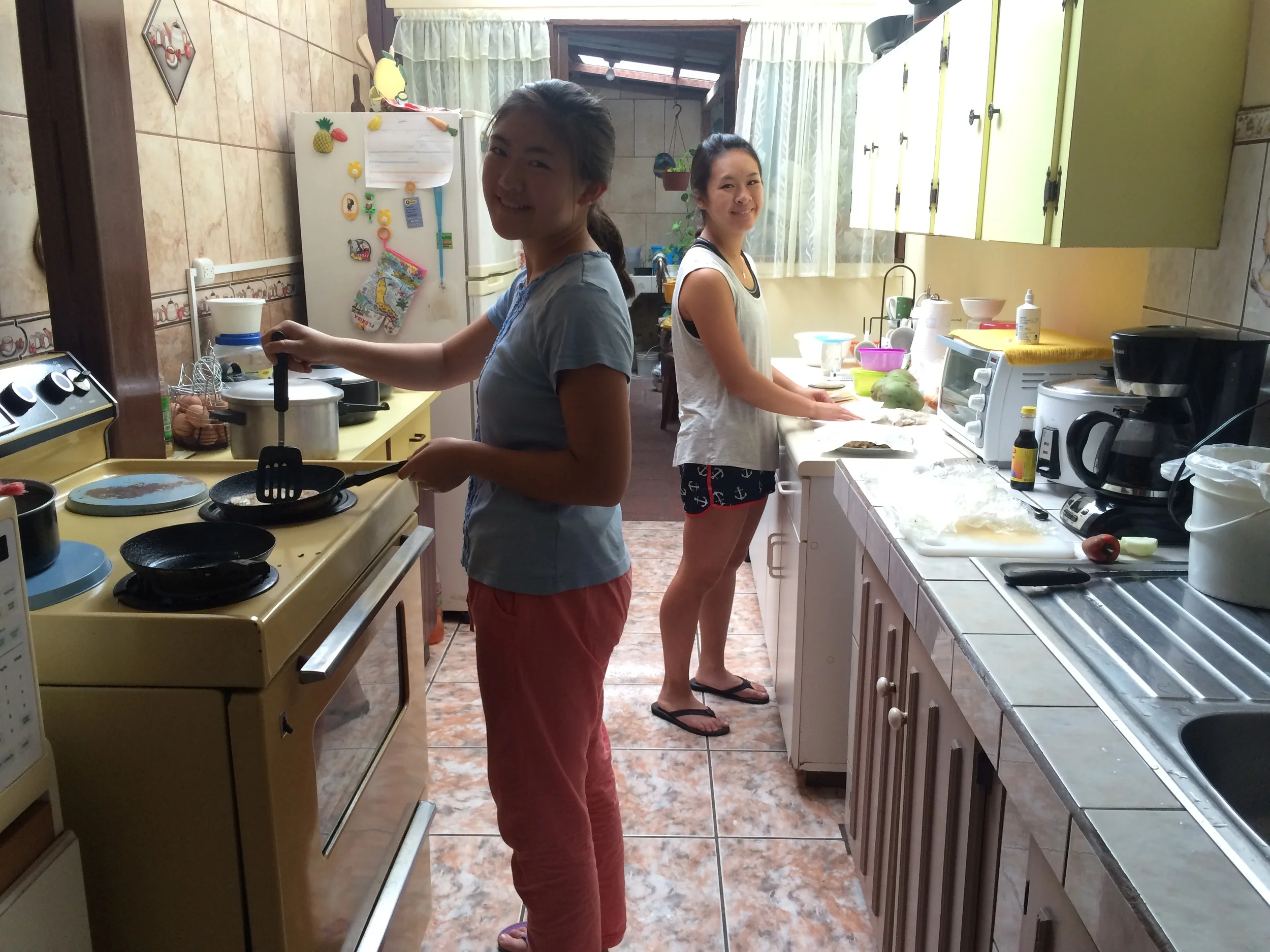 Danielle and Amy cooking up a storm!