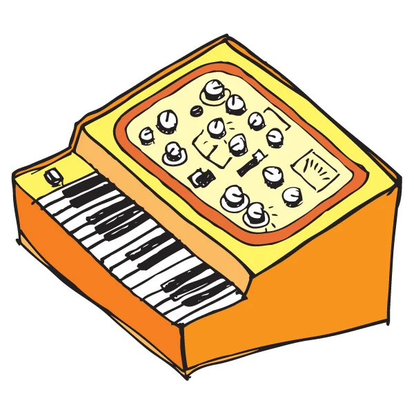 80s synth illustration