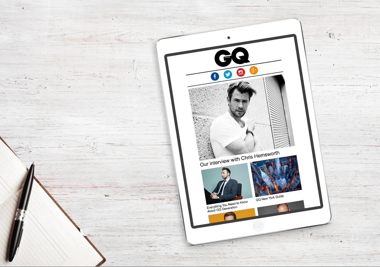 GQ mobile first newsletter