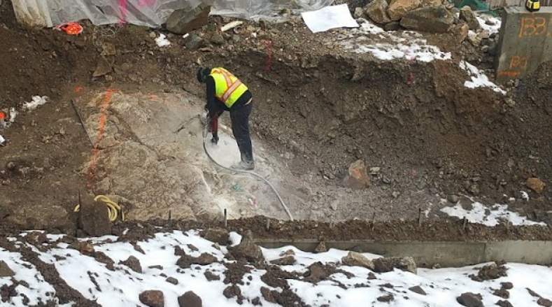 Rock Removal Using Dexpan for Backyard Pool