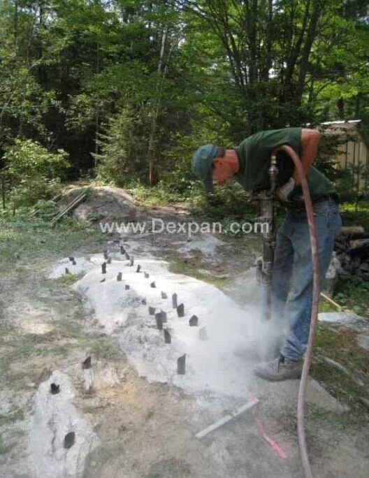 Excavating Granite for Garage Using Dexpan