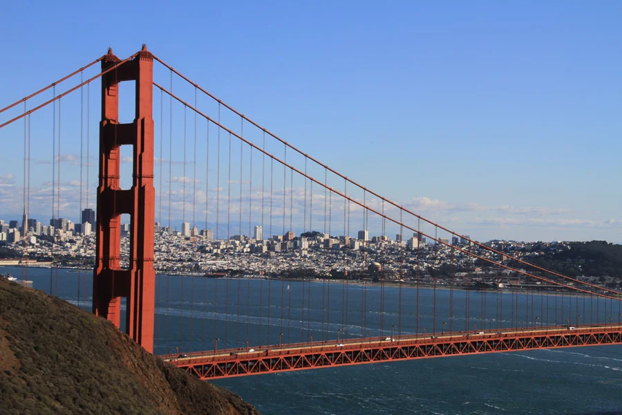   San Francisco •  &nbsp;Cross over the entrance to the Bay on the Golden Gate Bridge  