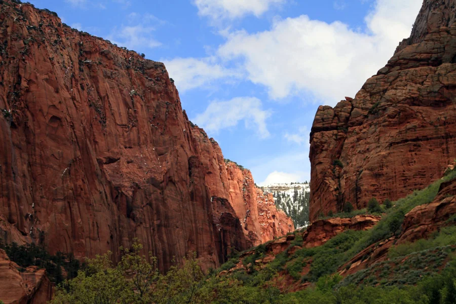 Kolob Canyon • Drive along the deep red granite cliffs of Kolob 