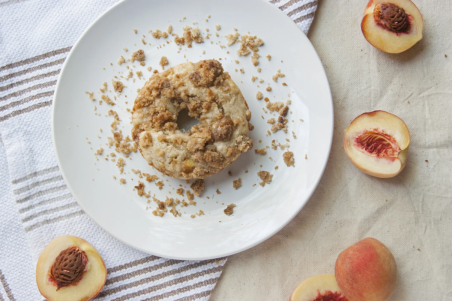 Spicy Peach Crumb Doughnuts — knead. bake. cook.