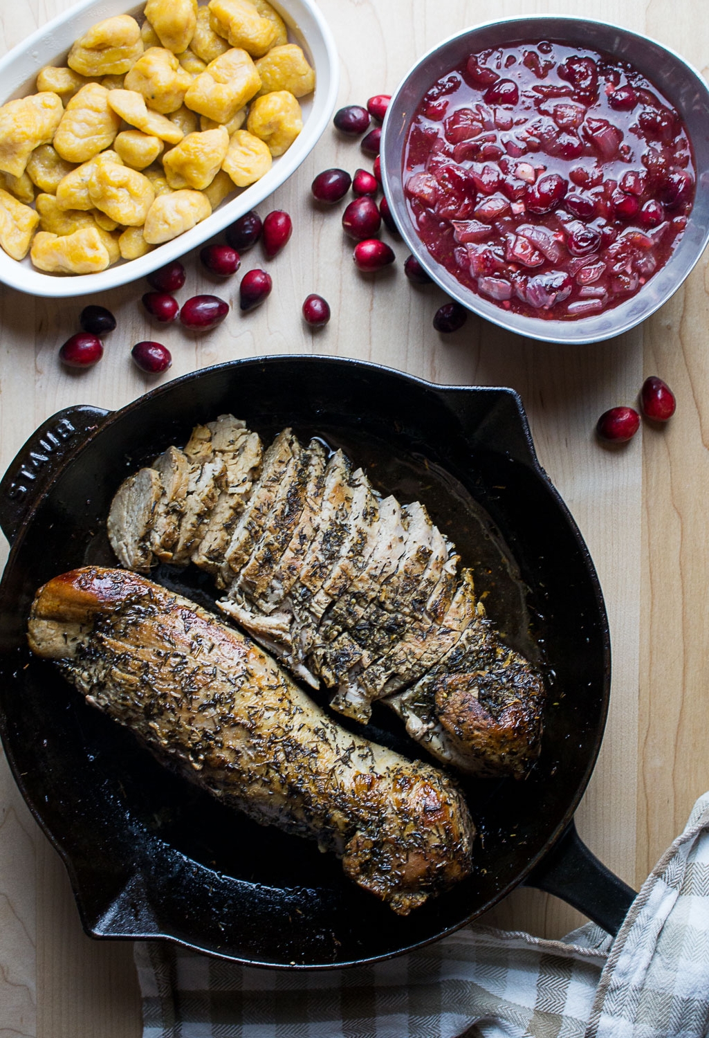 Pork Tenderloin with CranberryPort Sauce and Pumpkin Gnocchi — knead