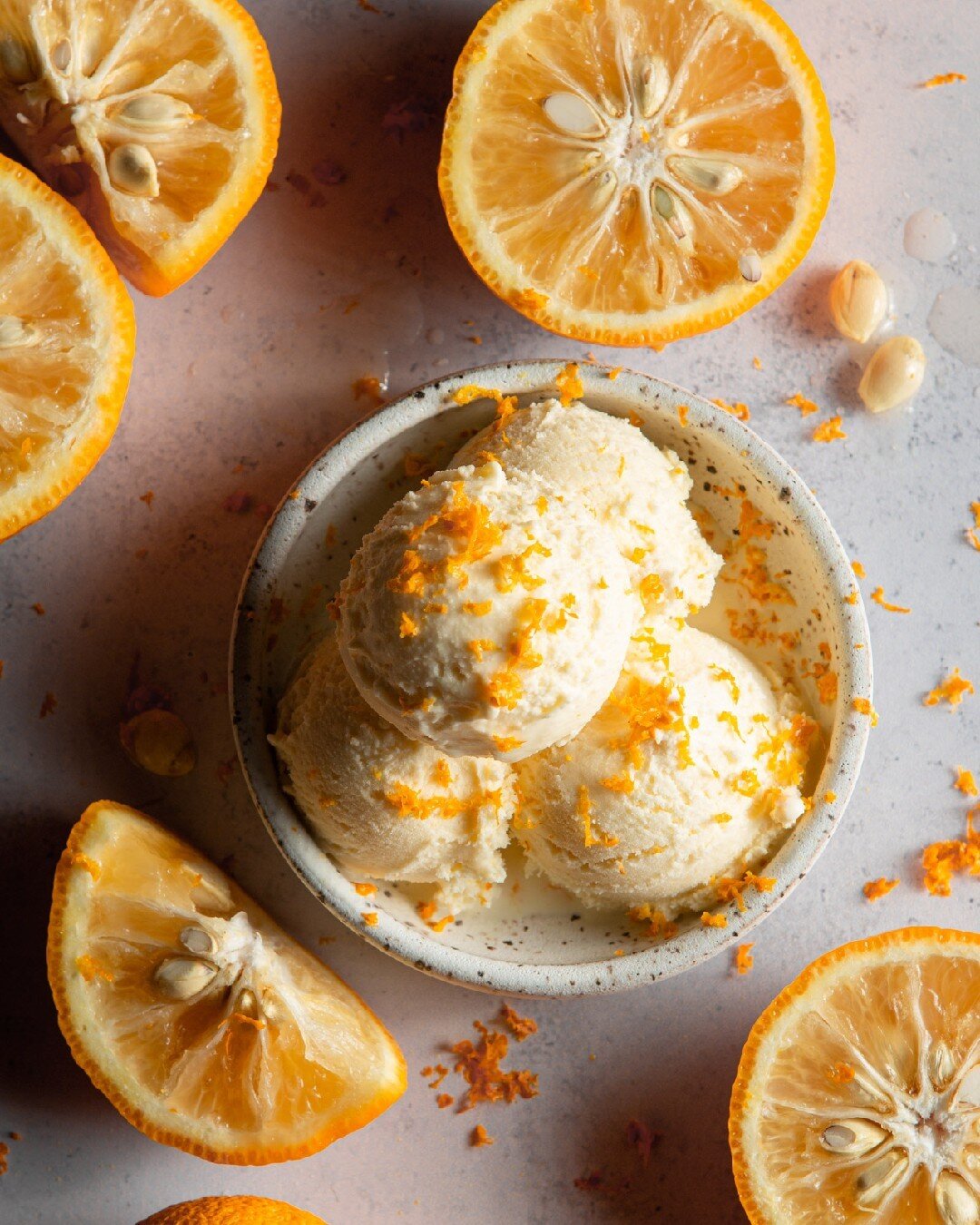 It's over 100&ordm; today&mdash;couldn't ask for a more appropriate day to be #nationalicecreamday 🍨

Yuzu Ice Cream on my blog, kneadbakecook.com.