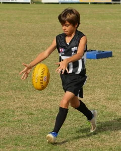 Charlie before a growth spurt, showing a nice kicking action.