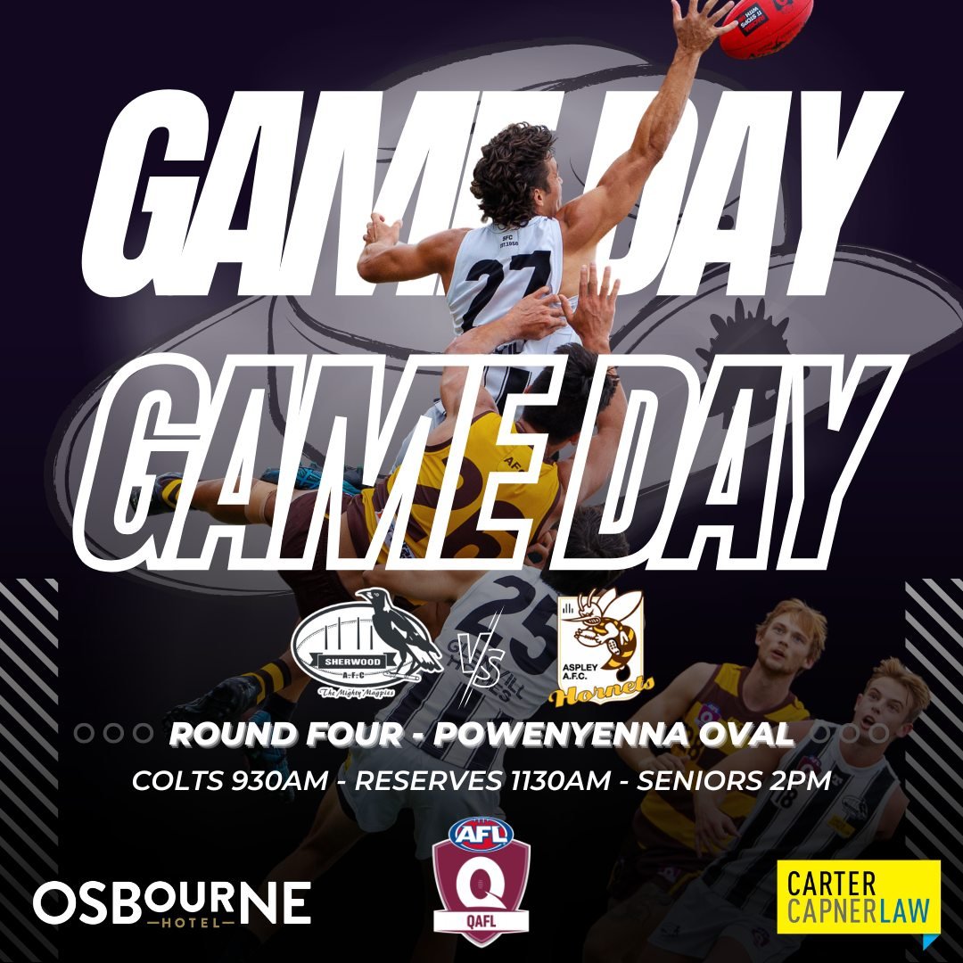 ANZAC ROUND - GAME DAY 🏁

QAFL Round 4 vs Aspley Hornets with Colts from 930am.

1:45pm ANZAC Service

- Acknowledgement of Country
- Last Post
- Minutes Silence
- Reveille

See you here.

📸 Anthony Byron Photography

#GoPies ⚫⚪⚫