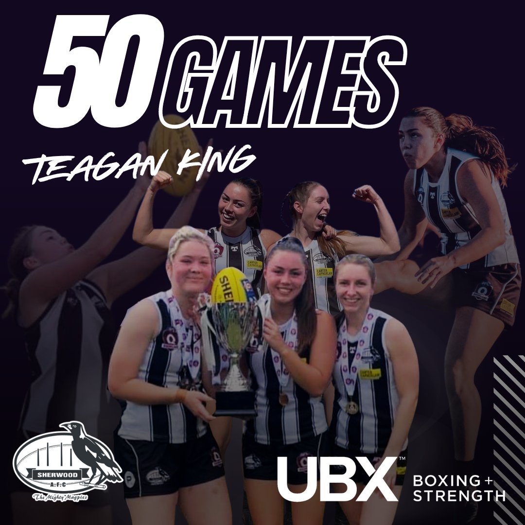 50 GAMES FOR KING 👑

Magpies Senior Premiership player Teagan King becomes the 2nd player to reach 50 Senior Women's games at the Magpies.

Arriving in Brisbane in 2021 to complete her PHD in Neuropsychology, King was a welcome addition to the Magpi