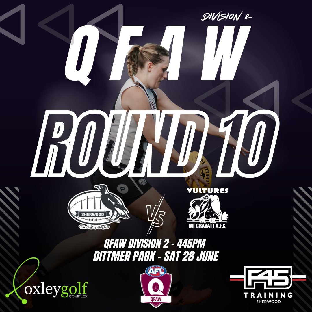 QFAW DIV 2 - ROUND 10 ✅

This weekend the Magpies QFAW Seniors have the bye, but our Reserves will head to take on the Mt Gravatt Seniors who currently sit undefeated on top of the QFAW Div 2 ladder.

It should be a cracking game of footy, with plent