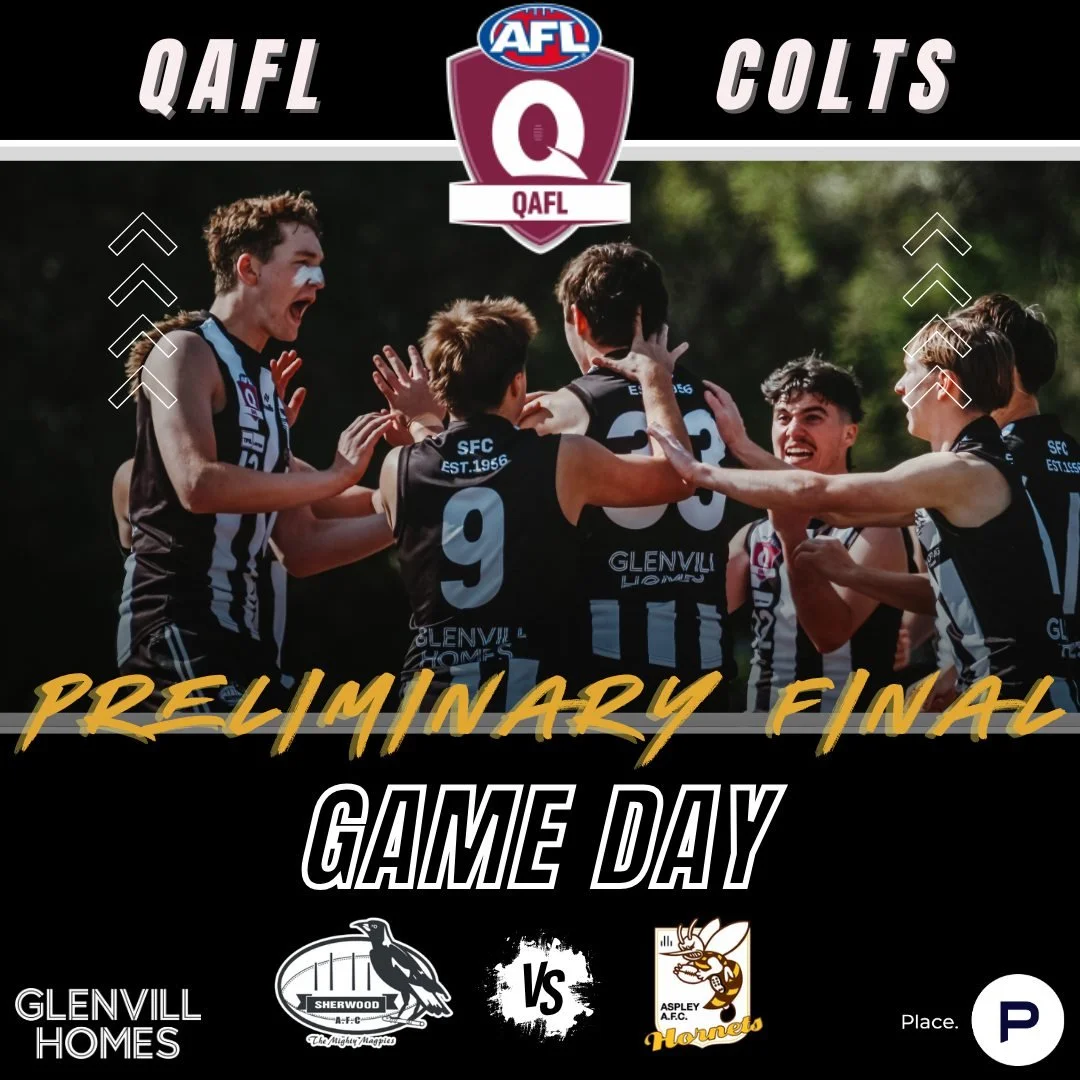 GAME DAY - QAFL COLTS PRELIMINARY FINAL ✅

🕙 10AM
📍 O'Callaghan Park, Zillmere
🏆 QAFL Preliminary Final

Magpie supporters - assemble! 

⚫️⚪️⚫️⚪️⚫️⚪️⚫️

#GoPies 🏁