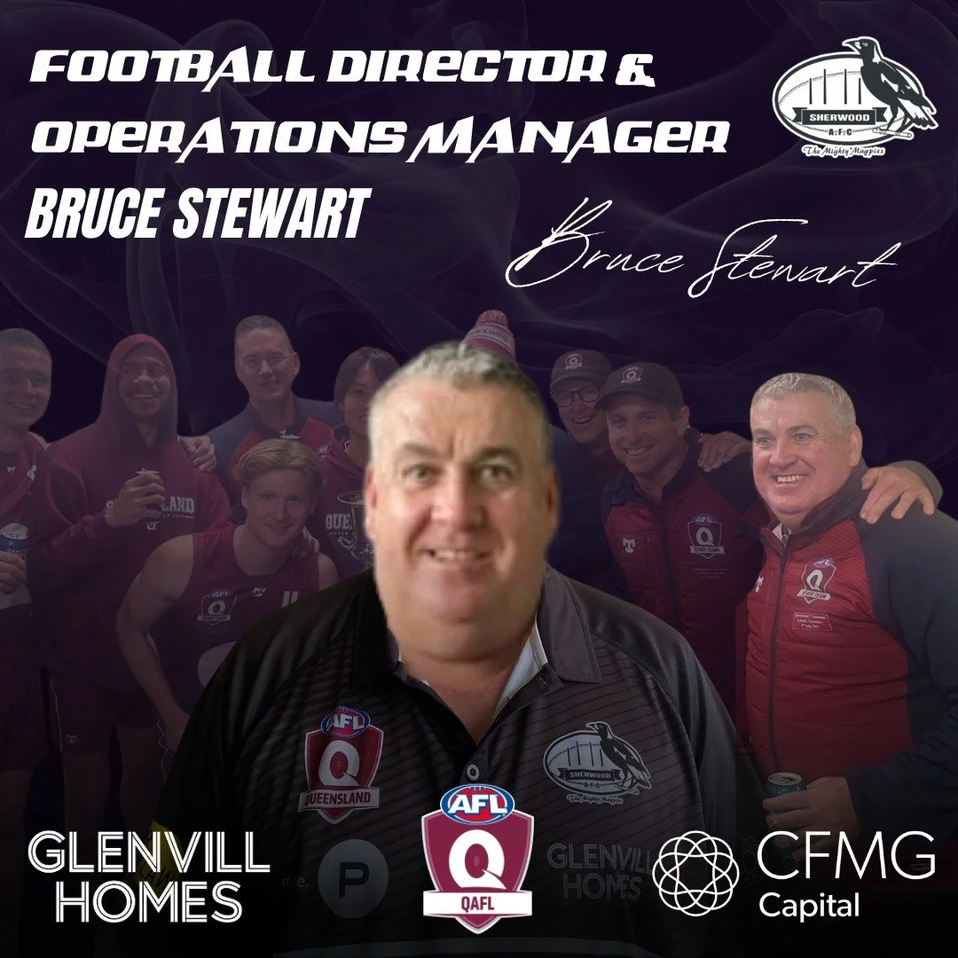 MAGPIES BOLSTER FOOTBALL DEPARTMENT 🗣

The Sherwood Magpies are delighted to confirm the appointment of Bruce Stewart at Senior Football Director &amp; Operations Manager.

Bruce has a lifelong association with footy in Queensland, most recently as 