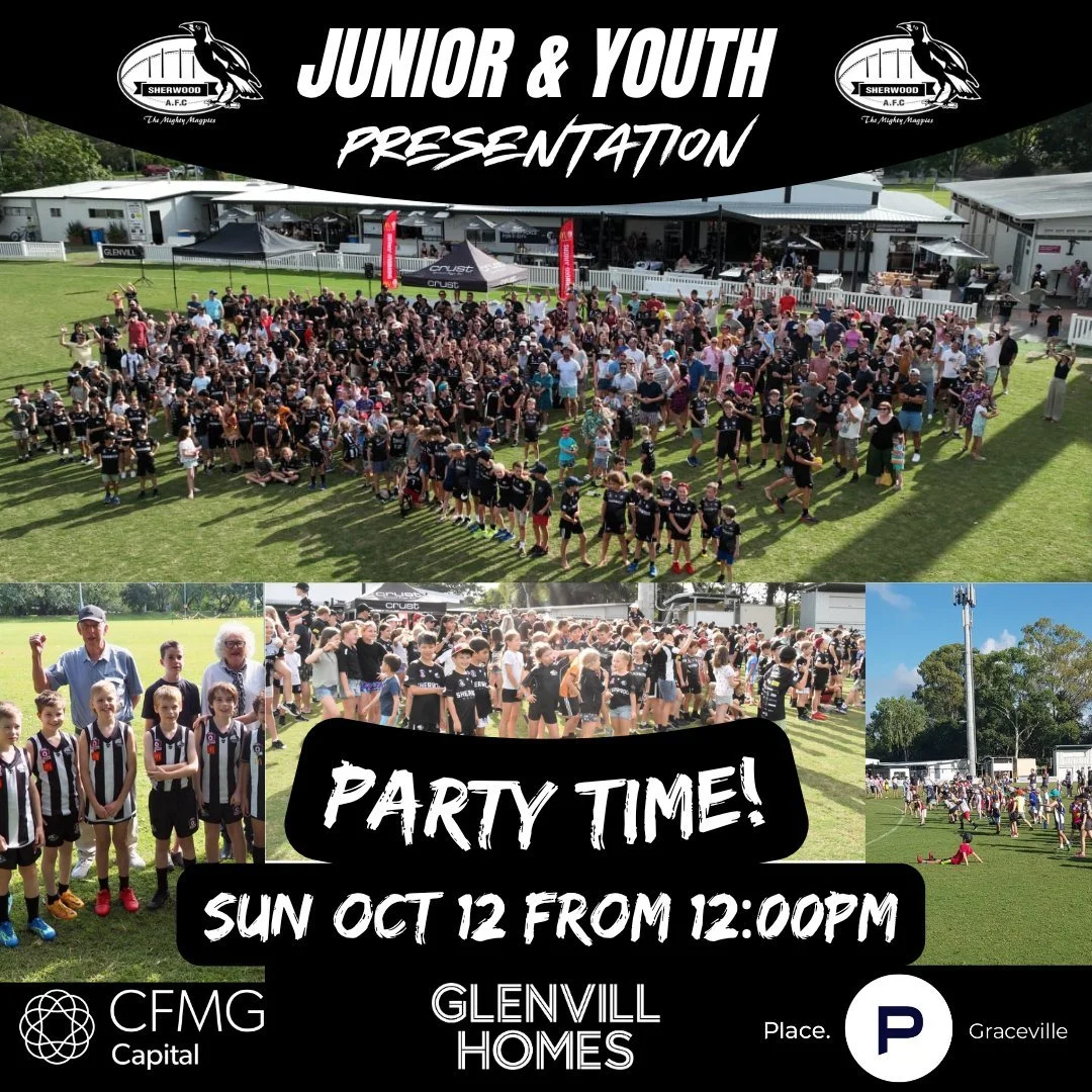 PARTY TIME - PRESENTATION DAY THIS SUNDAY 🥇🎊🎉

We warmly encourage all families to embrace the full afternoon for Junior and Youth Presentation Day and celebrate as one club community on Sunday, 12 October from midday onwards.

Our Junior presenta
