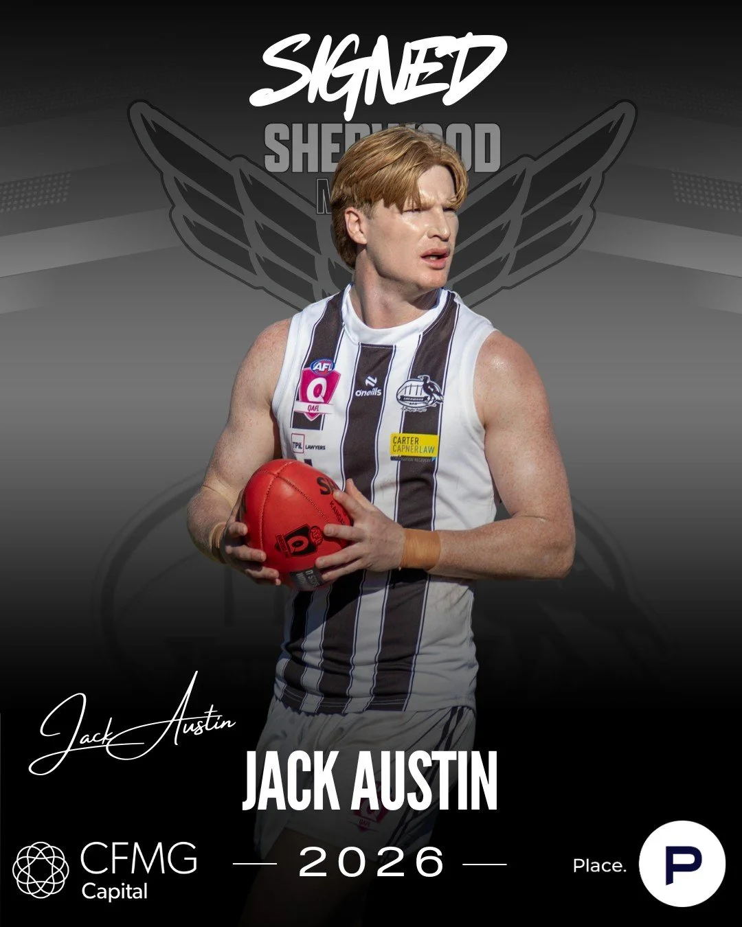 STONE COLD KING AUSTIN - SIGNED ON 📝✅
Happy Friday folks!  The reigning Bill Peirce Medalist, QAFL Team of the Year Member, Queensland Representative and regular Mark of the Year Contender - Jack Austin is back for 2026!
Aged just 24, JA has racke