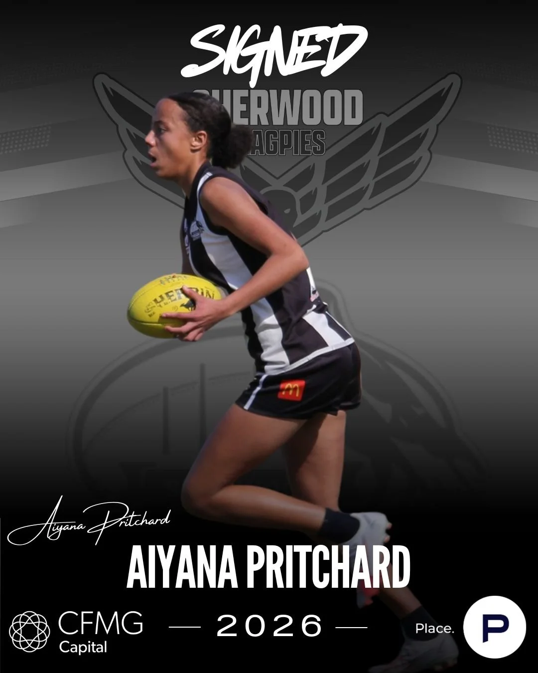 HUMP DAY SPECIAL - AIYANA IS BACK 📝✅

The Sherwood Football Club are delighted to confirm that Aiyana Pritchard is coming home for 2026.

Aiyana aka 'Narni' is an u17 Division 1 Premiership player with the Magpies, where she was also the winner of t