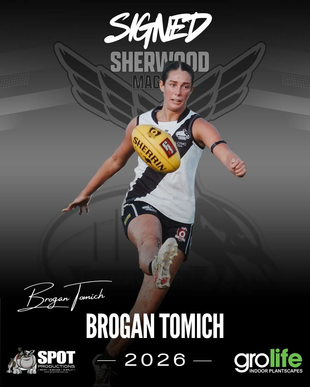 BROGAN TOMICH - SIGNED ON - 2026 📝✅

The Magpies are excited to confirm that Brogan Tomich is back for a big 2026.  A sensational athlete, Brogan made a smooth transition from the u17 Premiership team straight into the Seniors and held down a role i