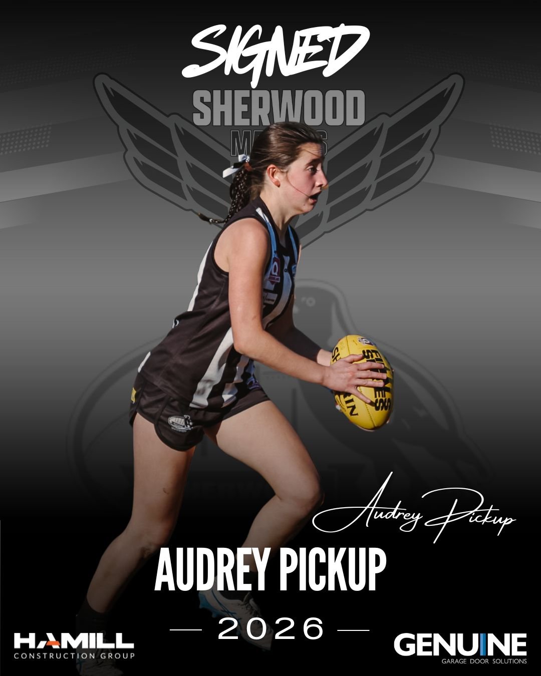 AUDREY PICKING UP WHERE SHE LEFT OFF 📝✅

Exciting young gun Audrey Pickup is signed on for a big 2026.  Audrey was an u13 Premiership player in 2021 and remarkably played 4 years of u17 Division 1 Girls including Best &amp; Fairest in 2023 and Premi