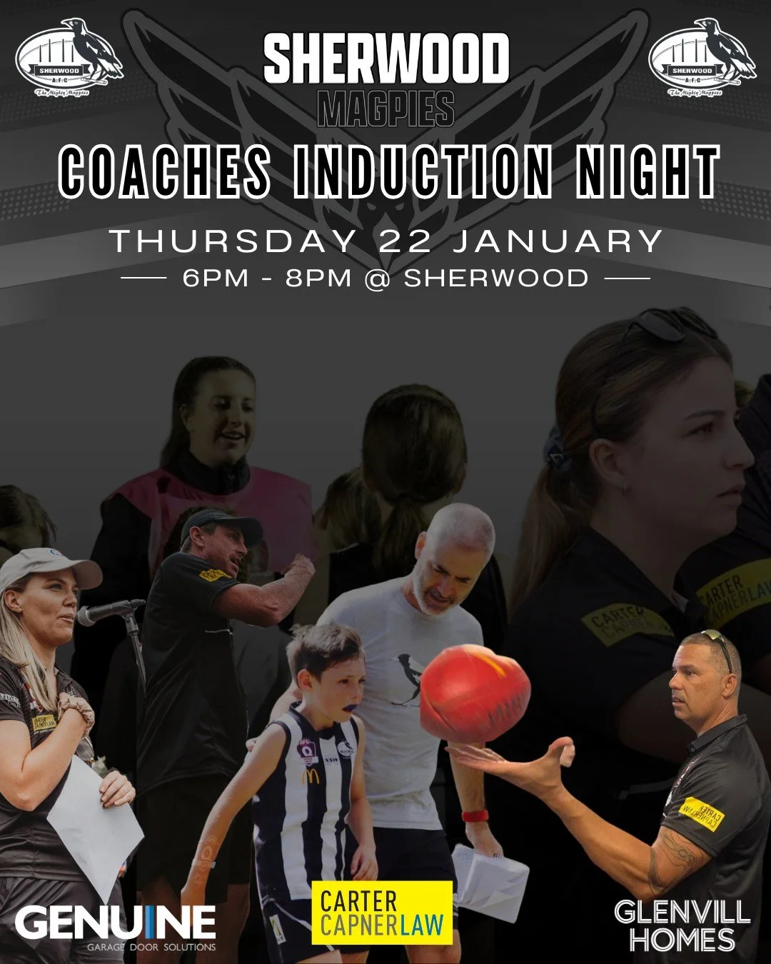 Coaches Induction Night 📝
 
📅 Thursday 22 January
⏰ 6:00 pm &ndash; 8:00 pm
📍 Sherwood AFC 

We&rsquo;re kicking off the season with our Coaches Induction Night, designed to ensure all coaches are aligned with Sherwood AFC club standards, expectat