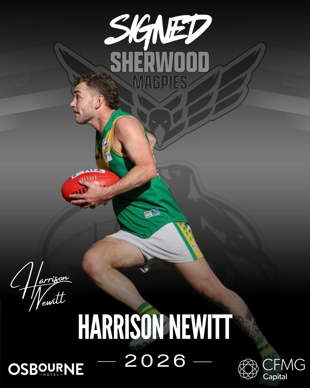 ANOTHER HARRISON AT THE MAGPIES?  WE KNEW IT! 

The Magpies are pleased to confirm the signing of Harrison Newitt for season 2026.

Harrison is a creative forward who can spend time in the middle.  A burst of speed, with the ability to win the ball o