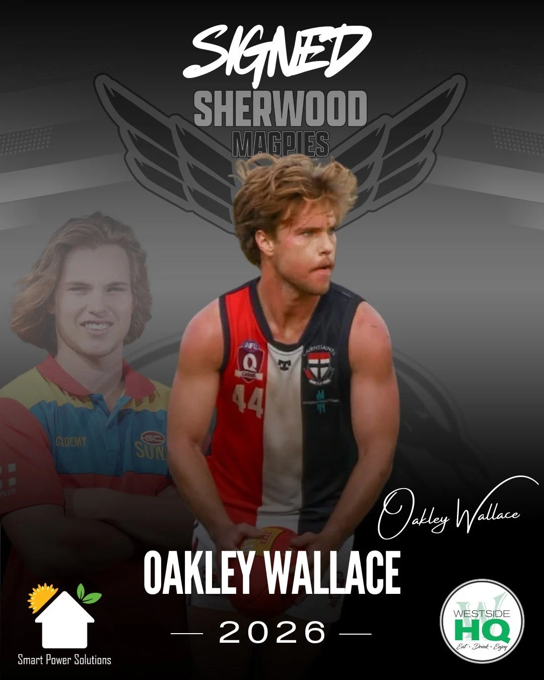 SAINTS SKIPPER HEADS SOUTH 📝✅

The Sherwood Magpies are delighted to confirm Cairns Saints Captain and former QLD Representative Oakley Wallace is signed on for 2026.

A tough and experienced inside midfielder, Oakley has been a loyal Cairns Saints 