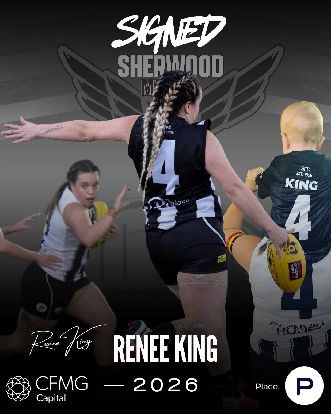KING RETURNS AGAIN FOR BIG 2026 📝

The Magpies are thrilled to confirm the return of Renee King to Sherwood in 2026!

Renee is 50+ game dual Senior Premiership player at the Magpies and returns after having 2025 off to have her 2nd child.  This bode
