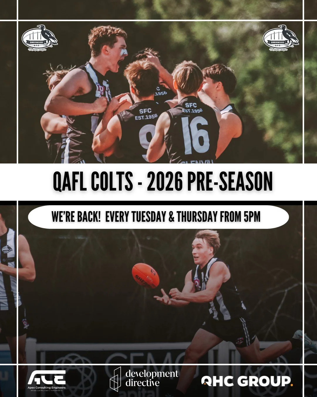 QAFL COLTS - 2026 PRE-SEASON 📆

All interested age eligible Colts players are invited to the opening of the 2026 pre-season commencing Tue 10 Feb from 5pm.

Key information:

&bull; Members of the 2025 Colts squad (5+ games played) and players who h