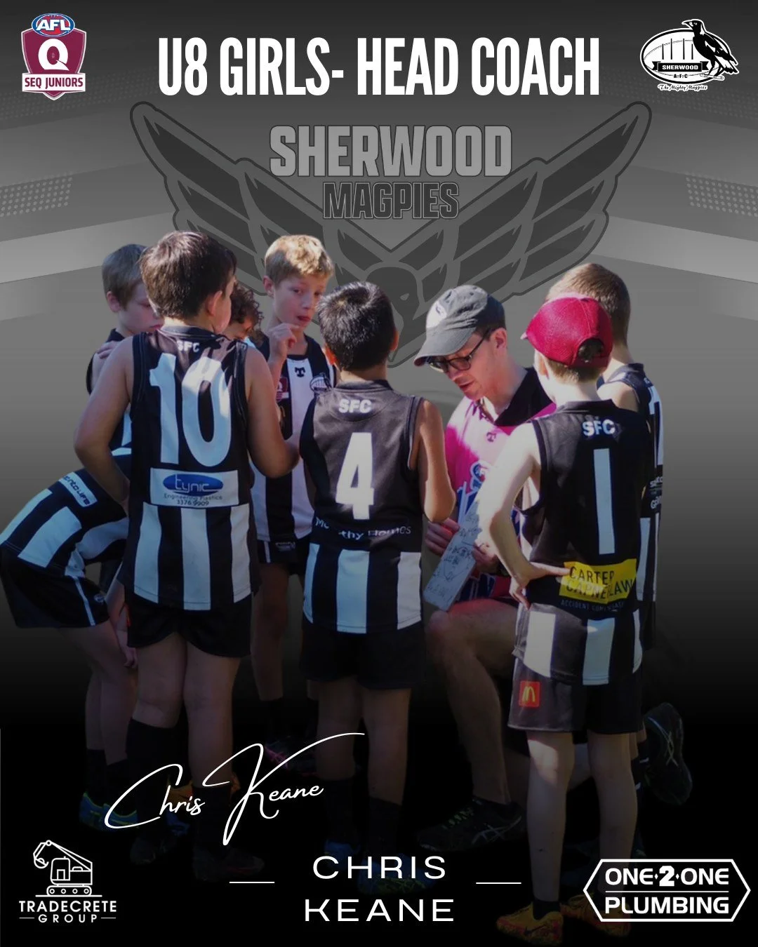 U8 GIRLS - 2026 COACHING APPOINTMENT📣 🏁

We are excited to announce the appointment of Chris &ldquo;Keaney&rdquo; Keane as the head coach of under 8 girls. He was the Assistant Coach of our inaugural u8 girls&rsquo; team last season, and has been c