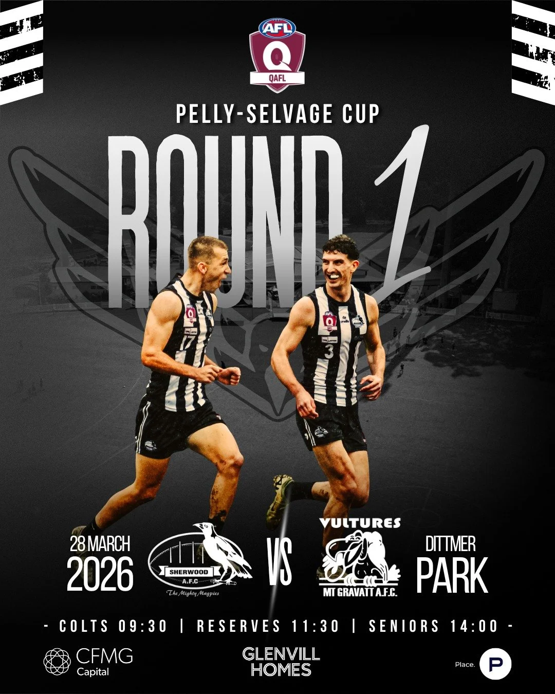 IT'S GO TIME - ROUND 1 IS HERE - PELLY SELVAGE CUP vs MT GRAVATT ✅

It's QAFL Round 1 and we take on traditional rivals the Mt Gravatt Vultures at Dittmer Park with the Pelly-Selvage Cup on the line and the Butler-Hammond Medal available for Best on 