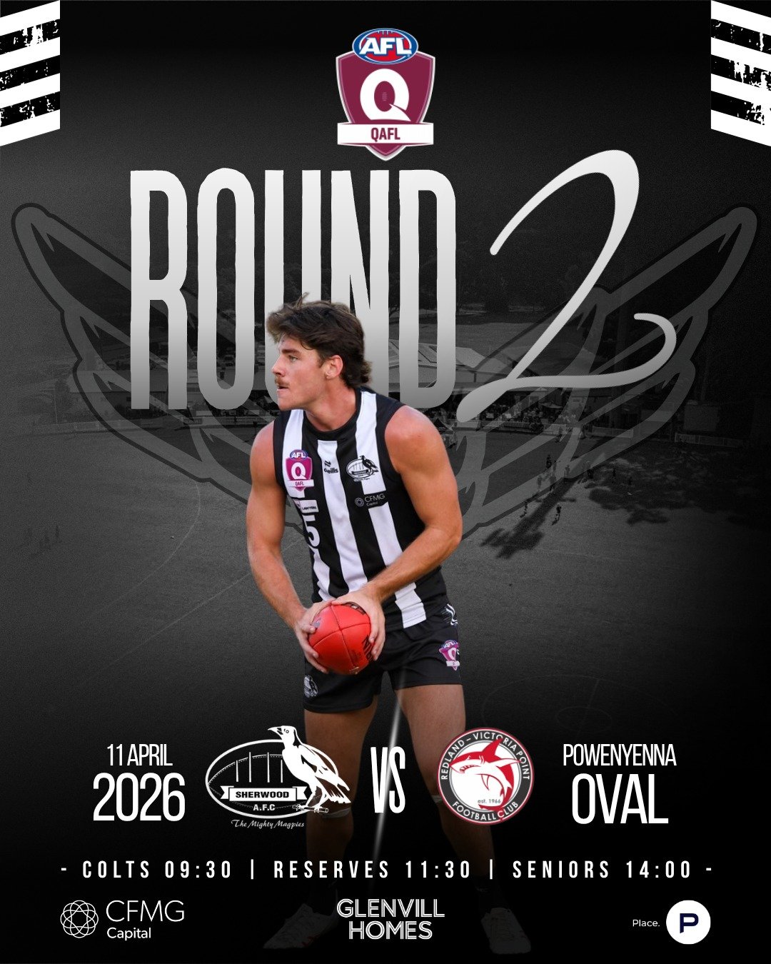 QAFL ROUND 2 - MAGPIES HOST REIGNING PREMIERS ✅

It's the opening home game of the year and the Magpies host reigning QAFL Premiers - Redland Victoria Point Sharks.

The corresponding encounter was a ripper in 2025, with the Magpies leading for much 