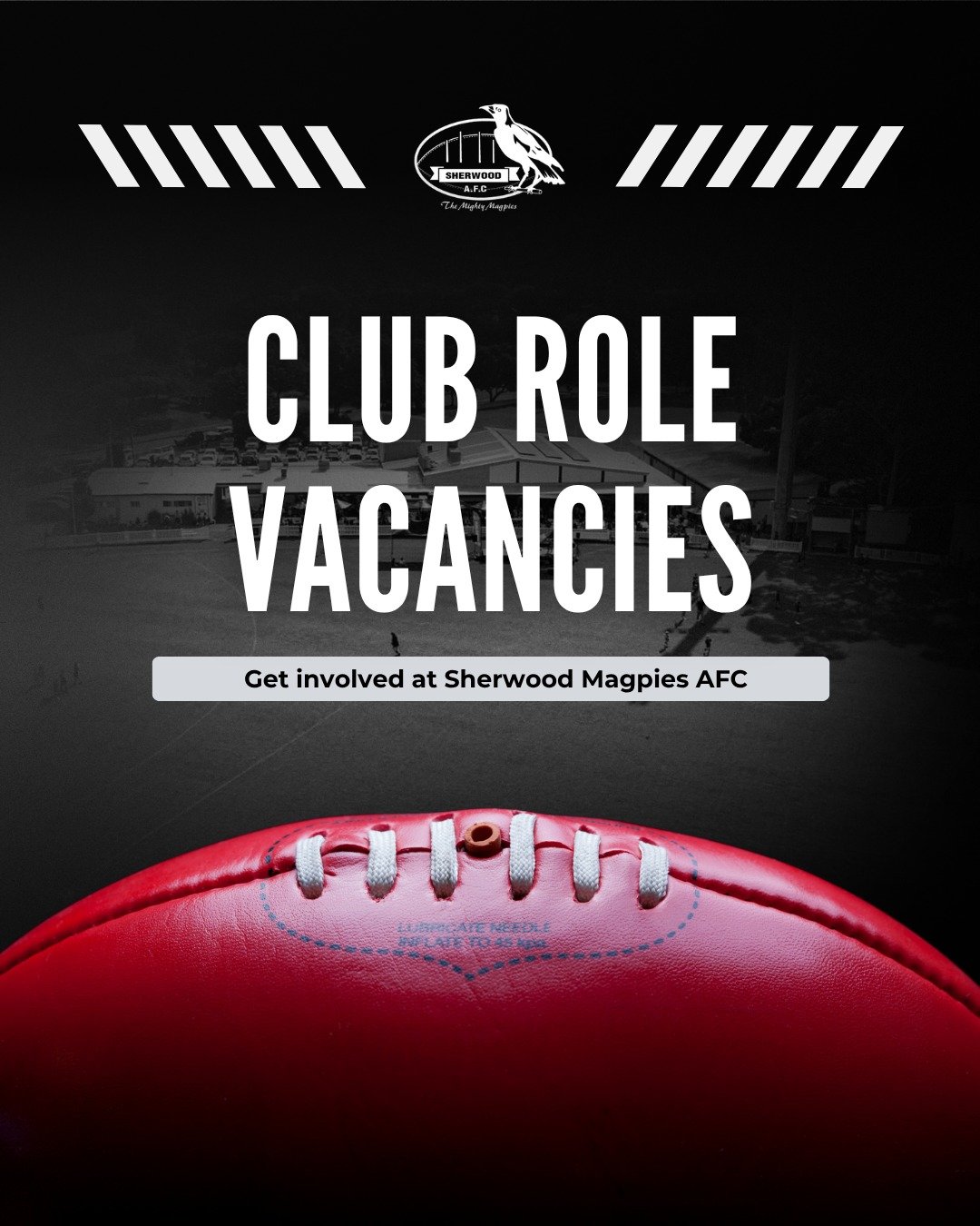 🙋 GET INVOLVED WITH YOUR CLUB ⚫⚪⚫

As we continue to build and grow the Sherwood Magpies, we have a number of exciting volunteer roles available across the club!

If you're keen to get involved and make a difference, check out the positions below - 