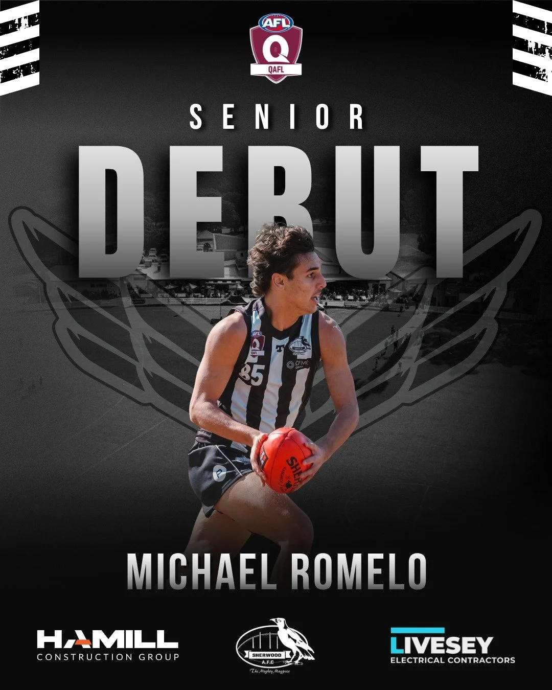 QAFL SENIOR DEBUT - MICHAEL ROMELO ✅

Another graduating Sherwood junior, Michael Romelo will make his Senior Debut tomorrow vs Broadbeach.

Romelo arrived at Sherwood in 2021 when his family relocated from Darwin and was an instant hit with his line