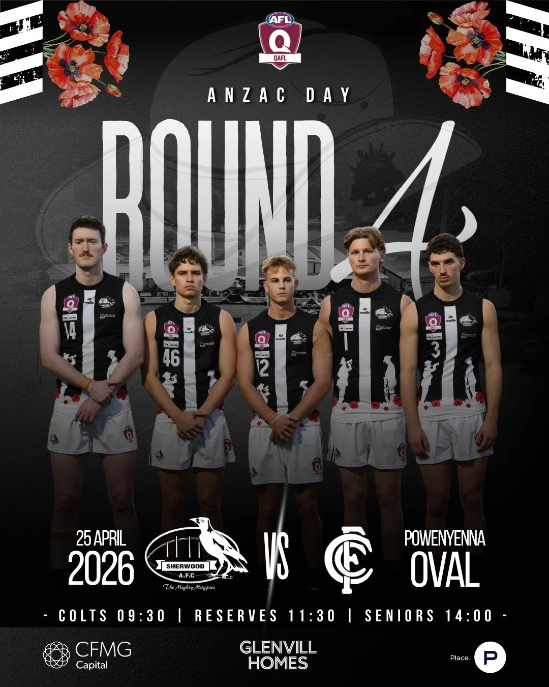 QAFL ROUND 4 - ANZAC DAY 🌺

The Magpies host Coorparoo in the annual ANZAC Day fixture this Saturday in what promises to be a cracking day of football.

Appropriate pre-game acknowledgements will include formal ceremony from 1:40pm

The Ode &amp; Si