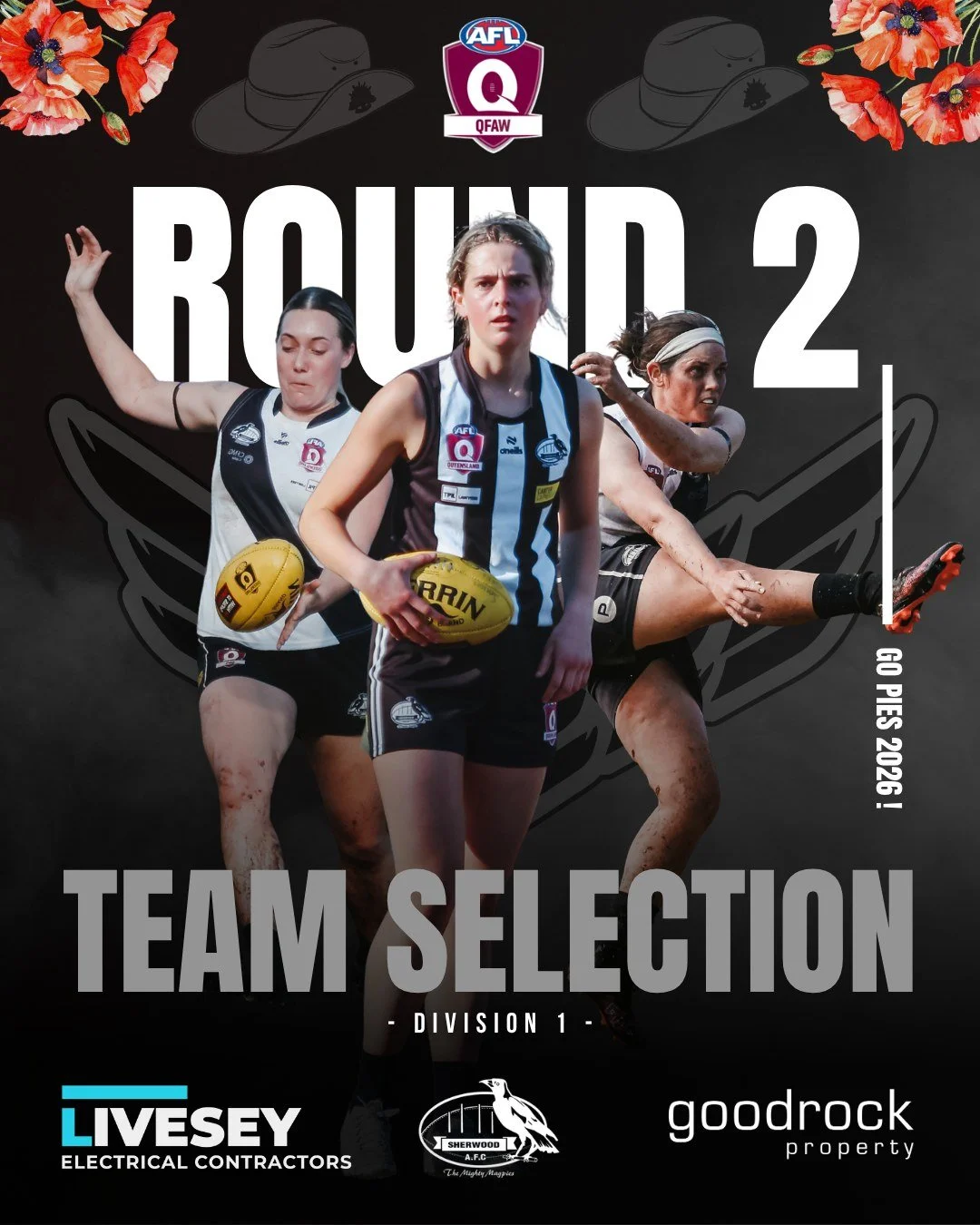 QFAW DIVISION 1 - TEAM SELECTION 🏁🔒

#GoPies ⚫⚪⚫