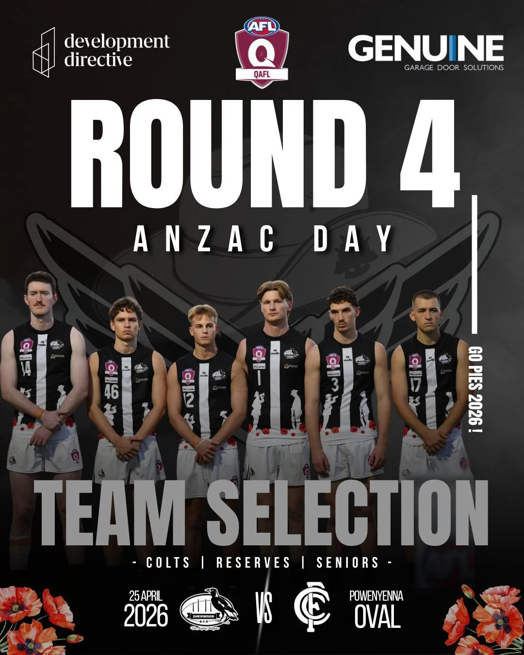 ANZAC DAY TEAMS ARE IN 🌺

#GoPies ⚫⚪⚫