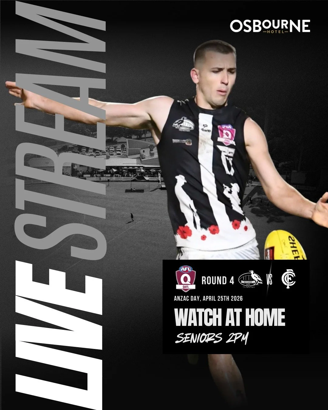 LIVE STREAM - SENIOR GAME 2PM 🎥

Search AFLQ Live on Youtube ✅

Let's go!

#HotPies ⚫⚪⚫